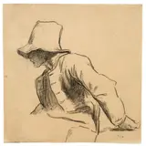 Jean-François Millet, Sitzender Bauernjunge nach links