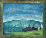 Walter Gramatté, Morgen am Meer (Hiddensoe), 1921, Öl auf Leinwand, im Künstlerrahmen