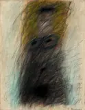 Arnulf Rainer, Blondes Gift, 1963, Öl, Farbkreiden und Graphit auf Stoff, auf Pappe montiert