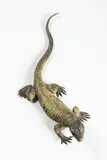 Franz Xaver Bergmann, Lizzard, Around 1900, painted bronze