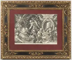 Bartholomeus Spranger and Christina Muller by Aegidius Sadeler, 1600, copper engraving, paper, sold Dec 2024