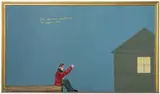 Nicholas Africano, It's Your Turn Now Minnie to Weep in Vain!, 1980-1981, Oil, acrylic, and magna on enamel on Masonite in artist's frame