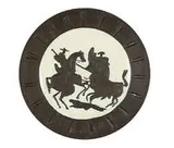 Tauromachy Scene by Pablo Picasso, 1959, Round dish of white earthenware clay, oxidized paraffin decoration, glaze bath, sold Feb 2016