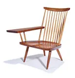 Free-edge armchair by George Nakashima, American black walnut, sold Feb 2016