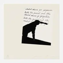 Jonathan Borofsky, It's About Control (from the Artists for Obama portfolio), 2012, screenprint in colors on wallpaper