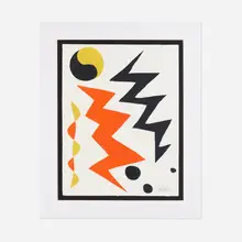 Composition by Alexander Calder, lithograph in colors on BFK Rives, sold Mar 2023