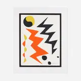 Composition by Alexander Calder, lithograph in colors on BFK Rives, sold Mar 2023