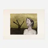 Mujer sonriente (from the Tamayo 90 aniversario portfolio) by Rufino Tamayo, 1989, lithograph in colors, sold Mar 2023