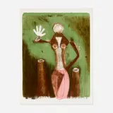 Femme en mauve (from the Las mujeres portfolio) by Rufino Tamayo, 1969, lithograph in colors, sold Mar 2023
