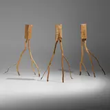 David Nash, Chorus Line (Three Dandy Scuttlers), 1976, oak, beech