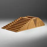 Jackie Ferrara, A171 (wood assemblage and two drawings), 1976, plywood, ink and graphite on graph paper