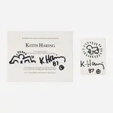 Keith Haring, Radiant Baby drawing and invitation card, 1987, ink on paper, ink on printed card