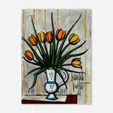 Bernard Buffet, Les Tulipes, 1994, oil on canvas