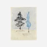 Milton Avery, Trees, Light and Dark, 1955, crayon, watercolor and mixed media on paper