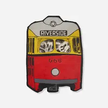 Al Hansen, Riverside Trolley, 1967, acrylic on shaped canvas