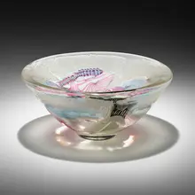 Richard Ritter, Disk Platter, 1981, blown glass with murrine and canes, sandblasted