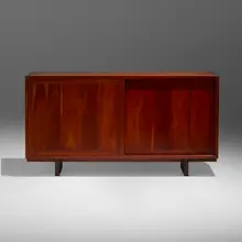 Cabinet by New Hope Modern, c. 1975, walnut, cherry, sold Mar 2023