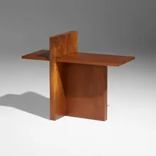 Occasional table by Modern, c. 1970, walnut, sold Mar 2023