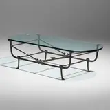 Diego Giacometti, Coffee table, c. 1970, patinated bronze, glass
