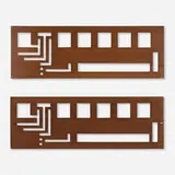Frank Lloyd Wright, Clerestory panels from the New York Exhibition House, pair, 1953, oak veneer over wood