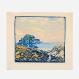 Frances Gearhart, Rain Tomorrow, 1930, woodcut in colors