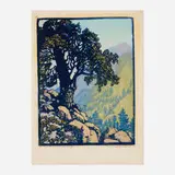 Frances Gearhart, In the Cuyama Country, 1935, woodcut in colors