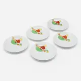 Frank Lloyd Wright, Imperial Hotel Cabaret salad plates, set of five, 1925 / 1961, transfer-printed glazed porcelain