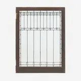 Frank Lloyd Wright, Window from the first Francis W. Little House, Peoria, Illinois, c. 1902, leaded clear and opaque glass, gold foil
