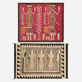 Rugs with Yei figures, set of two by Navajo & Diné, hand-woven wool, sold Jun 2024