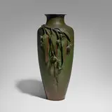 Fred Brosi for Ye Olde Copper Shoppe, Large vase with eucalyptus branch