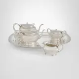 Lebolt & Co., Five-piece tea and coffee service with tray, sterling silver