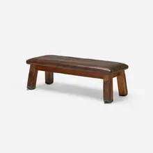 Czechoslovakian, vaulting bench, c. 1930, leather, stained oak, cast iron