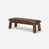 Czechoslovakian, vaulting bench, c. 1930, leather, stained oak, cast iron