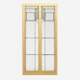 Frank Lloyd Wright, double window from the Oscar M. Steffens House, Chicago, 1909, stained glass, lead, lacquered wood