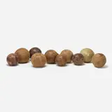 Czechoslovakian, collection of ten medicine balls, c. 1930, stitched leather