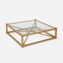 20th Century, coffee table, oak, glass