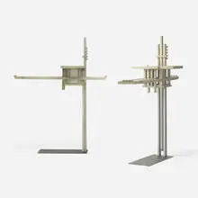 Frank Lloyd Wright, pair of exterior light fixtures from the Francis W. Little House, Wayzata, 1912, lacquered wood, glass