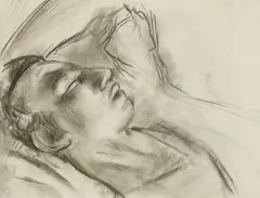 Eric Kennington, Untitled, charcoal 26 x 32cm .