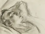 Eric Kennington, Untitled, charcoal 26 x 32cm .