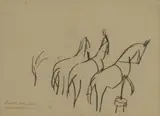 Laura Knight, Untitled, black pencil 23.5 x 31cm .