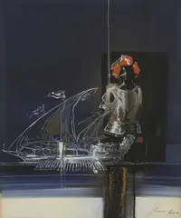 Untitled by Emvin Cremona, mixed media 63 x 50cm ., sold Oct 2020