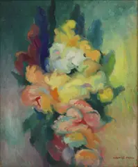 Maurice Prou, Untitled, oil on board 61 x 50cm .
