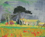 Roger Bezombes, Untitled, oil on board 55 x 65cm .