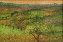 Untitled by Jean Vollett, oil on canvas 51 x 73cm (2) ., sold Oct 2020