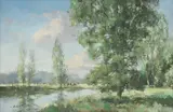 Stanley Orchart, Untitled, oil on board 52 x 76cm .