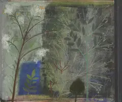 Judith Cain, Untitled, Judith Cain (b.1944) Water and trees mixed media on paper 56 x 62cm .