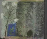 Judith Cain, Untitled, Judith Cain (b.1944) Water and trees mixed media on paper 56 x 62cm .