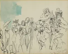 Untitled by Feliks Topolski, pen and ink and wash 24 x 30.5cm ., sold Oct 2020