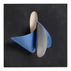 José de Rivera, Blue and Black #20, oil on aluminum and wood