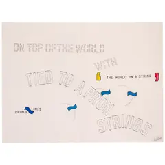 Lawrence Weiner, Untitled (On Top of the World Rhumb Lines), 2004, acrylic, graphite and marker on paper